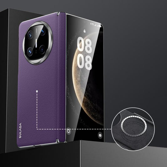 For Huawei Mate X6 SULADA Frameless Top Layer Cowhide Leather Hybrid PC Phone Case(Purple) - Huawei Cases by SULADA | Online Shopping UK | buy2fix