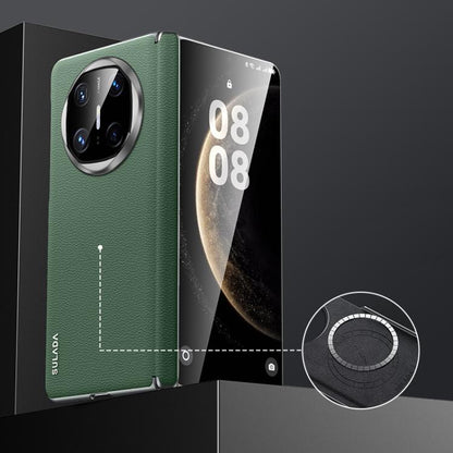 For Huawei Mate X6 SULADA Frameless Top Layer Cowhide Leather Hybrid PC Phone Case(Green) - Huawei Cases by SULADA | Online Shopping UK | buy2fix