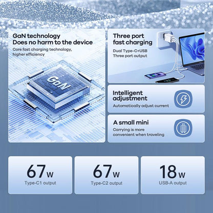 REMAX  RP-U159PRO Figen Series 67W Dual Type-C USB GaN Laptop Charger, Plug:UK Plug(White) - USB Charger by REMAX | Online Shopping UK | buy2fix