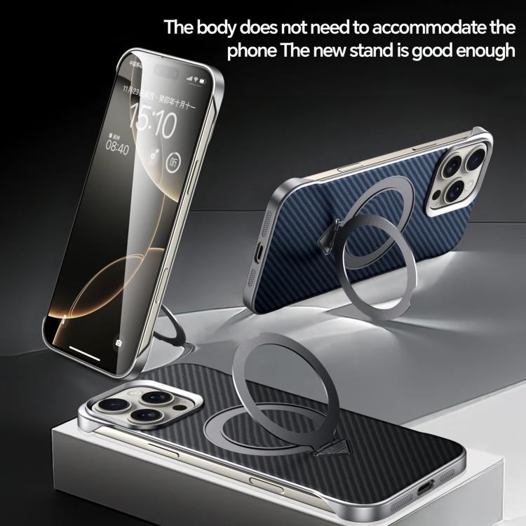 For iPhone 15 Pro SULADA Kevlar Texture MagSafe Magnetic Holder Phone Case(Brown) - iPhone 15 Pro Cases by SULADA | Online Shopping UK | buy2fix