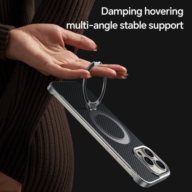 For iPhone 16 Pro SULADA Kevlar Texture MagSafe Magnetic Holder Phone Case(Black) - iPhone 16 Pro Cases by SULADA | Online Shopping UK | buy2fix