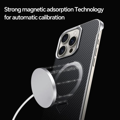 For iPhone 15 Pro Max SULADA Kevlar Texture MagSafe Magnetic Holder Phone Case(Purple) - iPhone 15 Pro Max Cases by SULADA | Online Shopping UK | buy2fix