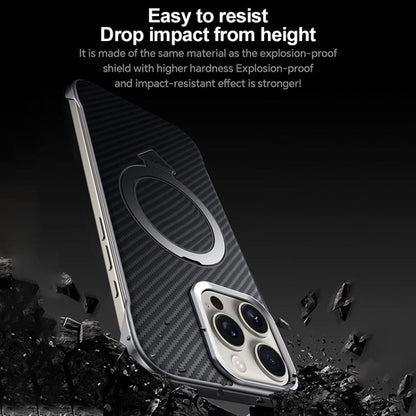 For iPhone 15 SULADA Kevlar Texture MagSafe Magnetic Holder Phone Case(Black) - iPhone 15 Cases by SULADA | Online Shopping UK | buy2fix