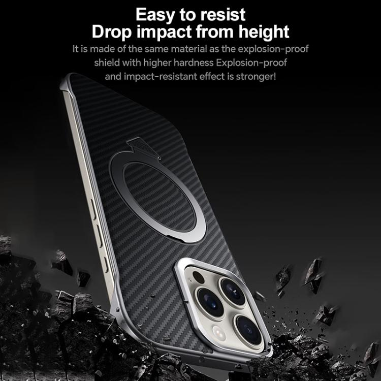 For iPhone 16 Plus SULADA Kevlar Texture MagSafe Magnetic Holder Phone Case(Black) - iPhone 16 Plus Cases by SULADA | Online Shopping UK | buy2fix