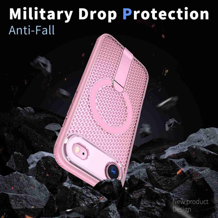 For iPhone Air Honeycomb Cooling MagSafe Holder Phone Case(Pink) - iPhone Air Cases by buy2fix | Online Shopping UK | buy2fix