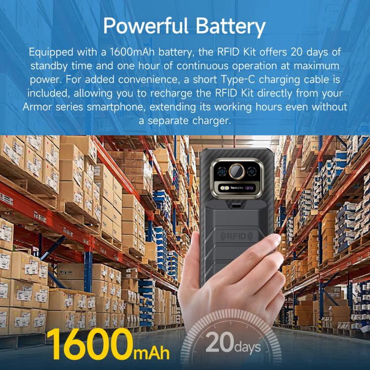 Ulefone Bluetooth 5.2 Portable UHF RFID Tag Reader(Black) - Others Accessories by Ulefone | Online Shopping UK | buy2fix