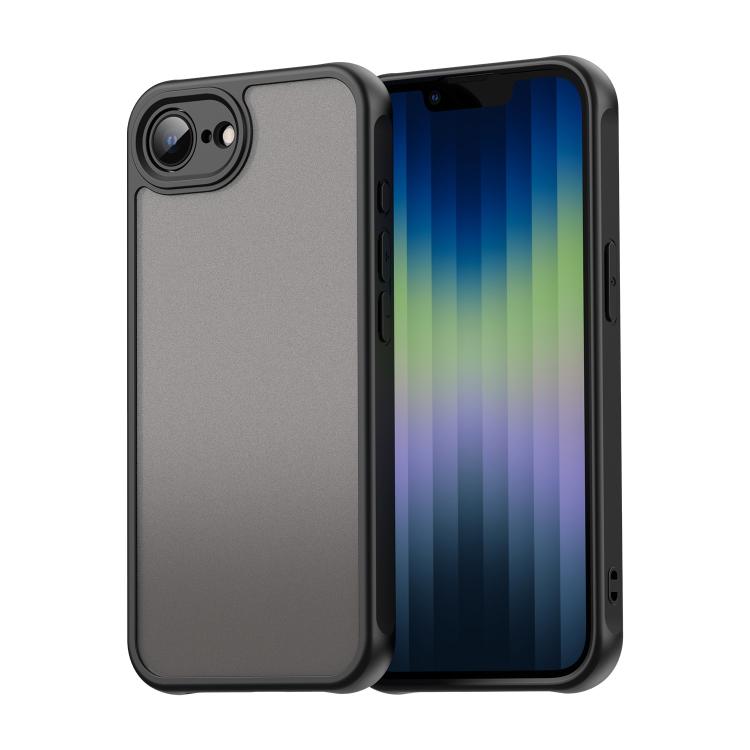 For iPhone 16e Fan Dun Series TPU Hybrid PC Frosted Phone Case(Black) - iPhone 16e Cases by buy2fix | Online Shopping UK | buy2fix