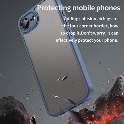 For iPhone 16e Fan Dun Series TPU Hybrid PC Frosted Phone Case(Blue) - iPhone 16e Cases by buy2fix | Online Shopping UK | buy2fix