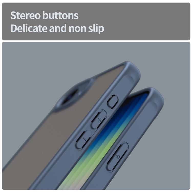 For iPhone 16e Fan Dun Series TPU Hybrid PC Frosted Phone Case(Blue) - iPhone 16e Cases by buy2fix | Online Shopping UK | buy2fix