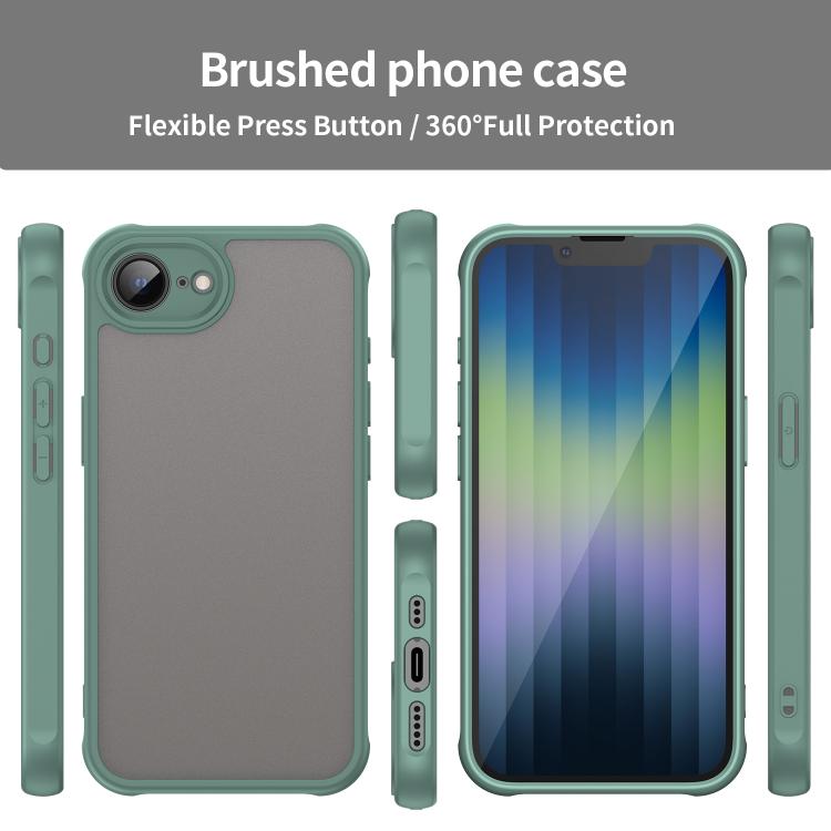 For iPhone 16e Fan Dun Series TPU Hybrid PC Frosted Phone Case(Green) - iPhone 16e Cases by buy2fix | Online Shopping UK | buy2fix