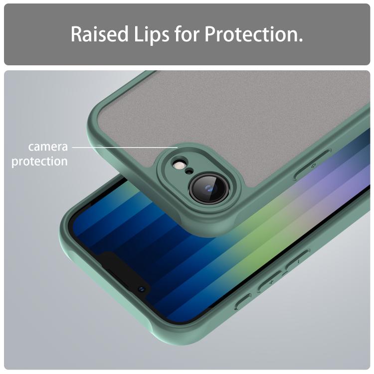 For iPhone 16e Fan Dun Series TPU Hybrid PC Frosted Phone Case(Green) - iPhone 16e Cases by buy2fix | Online Shopping UK | buy2fix