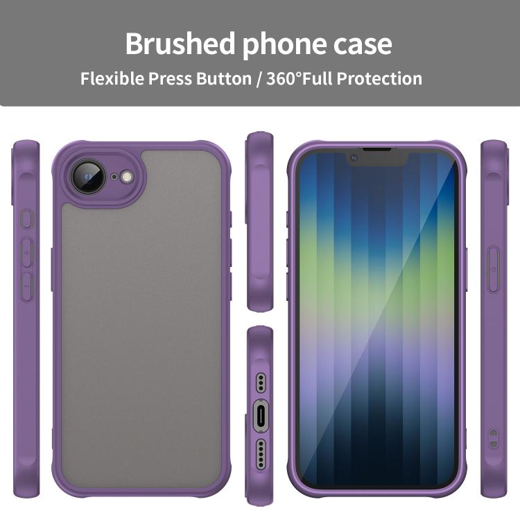 For iPhone 16e Fan Dun Series TPU Hybrid PC Frosted Phone Case(Purple) - iPhone 16e Cases by buy2fix | Online Shopping UK | buy2fix