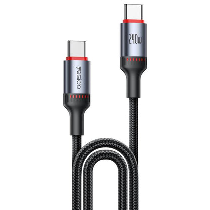 Yesido CA186 240W Type-C to Type-C Aluminum Alloy Data Cable, Length: 2m(Black) - USB-C & Type-C Cable by Yesido | Online Shopping UK | buy2fix