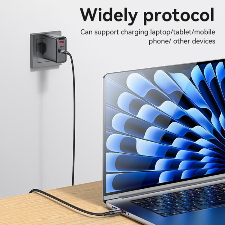 Yesido CA186 240W Type-C to Type-C Aluminum Alloy Data Cable, Length: 2m(Black) - USB-C & Type-C Cable by Yesido | Online Shopping UK | buy2fix