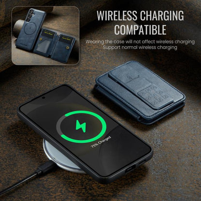 For Samsung Galaxy S24 FE 5G Fierre Shann FS028 MagSafe RFID Card Holder Back Phone Case(Blue) - Galaxy S24 FE 5G Cases by FIERRE SHANN | Online Shopping UK | buy2fix