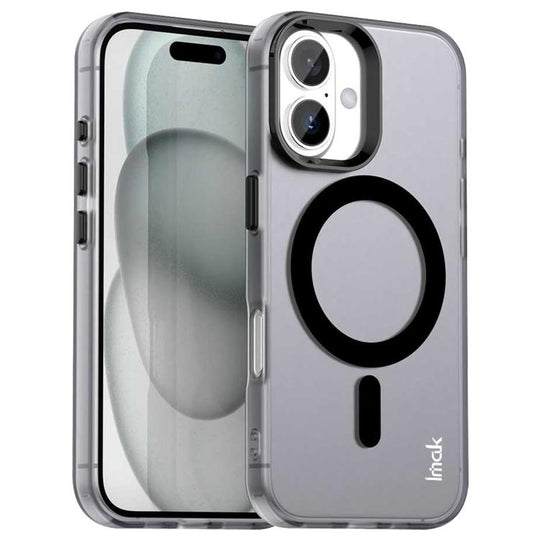 For iPhone 16 IMAK Candy Series Shockproof MagSafe Phone Case(Black)