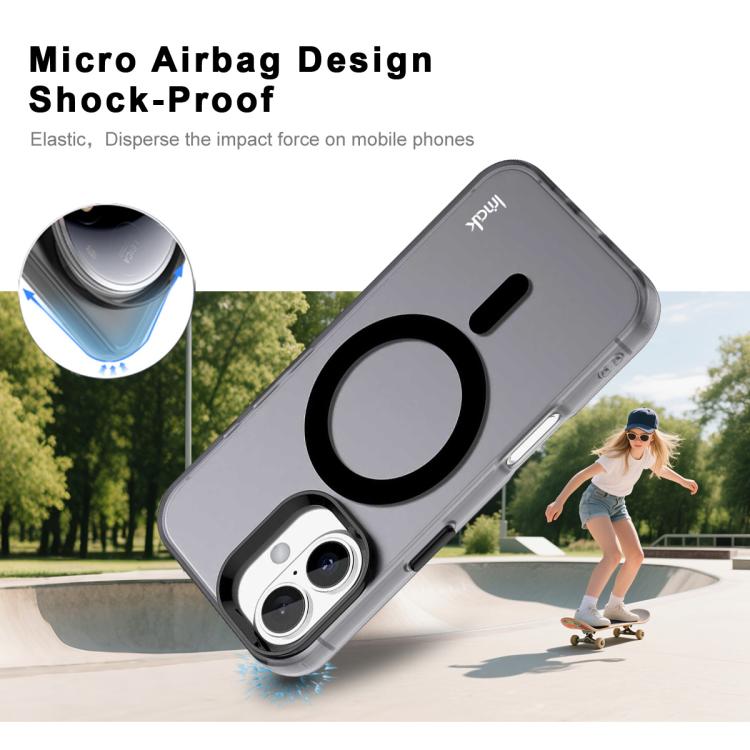 For iPhone 16 IMAK Candy Series Shockproof MagSafe Phone Case(Black) - iPhone 16 Cases by imak | Online Shopping UK | buy2fix