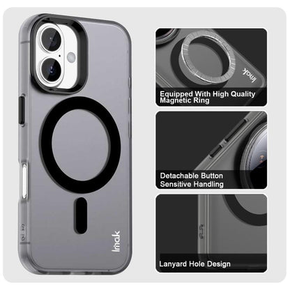 For iPhone 16 IMAK Candy Series Shockproof MagSafe Phone Case(Black) - iPhone 16 Cases by imak | Online Shopping UK | buy2fix