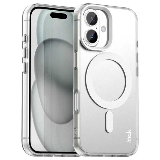 For iPhone 16 IMAK Candy Series Shockproof MagSafe Phone Case(White)