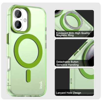 For iPhone 16 IMAK Candy Series Shockproof MagSafe Phone Case(Green) - iPhone 16 Cases by imak | Online Shopping UK | buy2fix