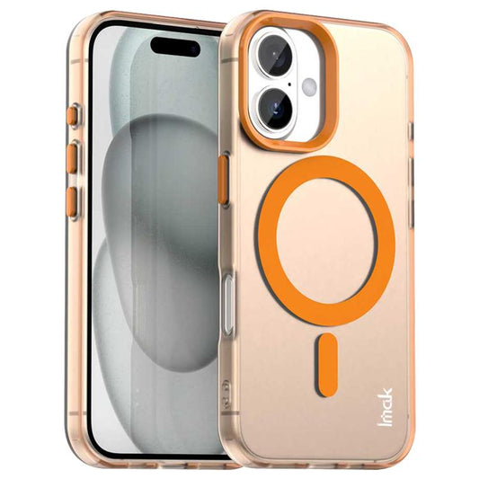 For iPhone 16 IMAK Candy Series Shockproof MagSafe Phone Case(Orange) - iPhone 16 Cases by imak | Online Shopping UK | buy2fix