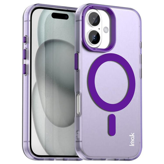 For iPhone 16 IMAK Candy Series Shockproof MagSafe Phone Case(Purple) - iPhone 16 Cases by imak | Online Shopping UK | buy2fix