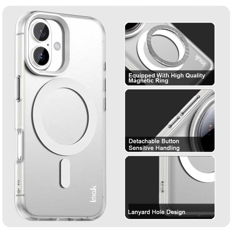 For iPhone 16 Plus IMAK Candy Series Shockproof MagSafe Phone Case(White) - iPhone 16 Plus Cases by imak | Online Shopping UK | buy2fix