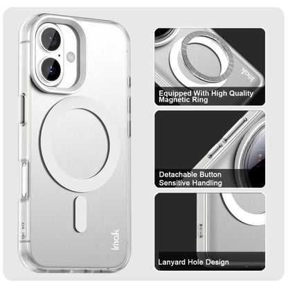 For iPhone 16 Plus IMAK Candy Series Shockproof MagSafe Phone Case(White) - iPhone 16 Plus Cases by imak | Online Shopping UK | buy2fix