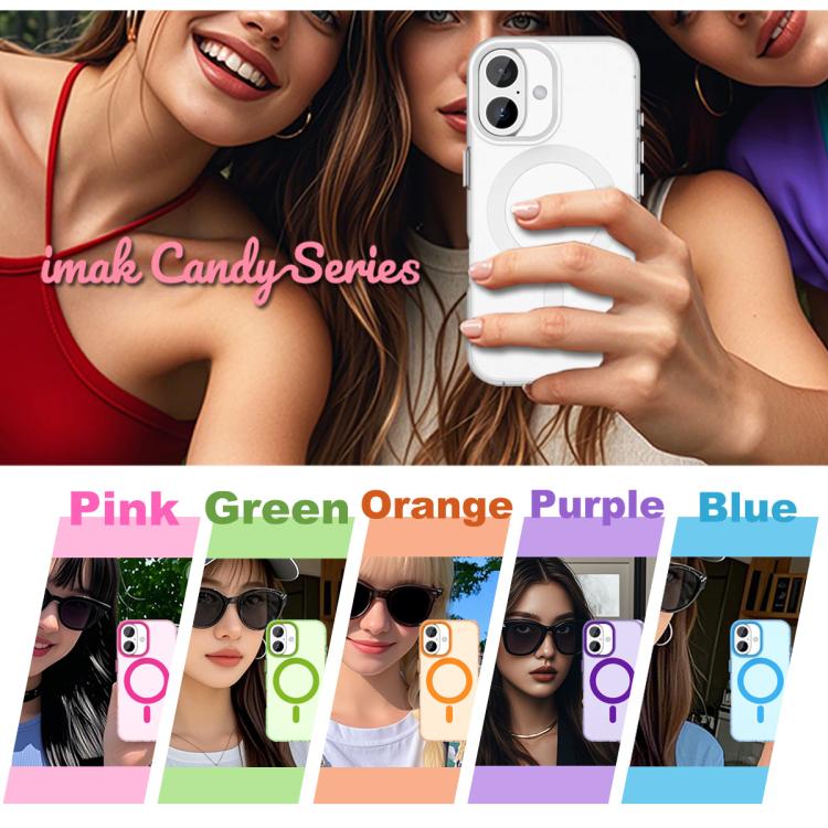 For iPhone 16 Plus IMAK Candy Series Shockproof MagSafe Phone Case(White) - iPhone 16 Plus Cases by imak | Online Shopping UK | buy2fix