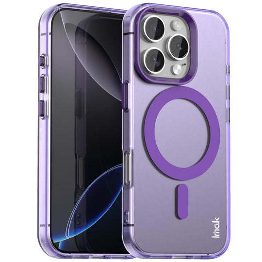 For iPhone 16 Pro IMAK Candy Series Shockproof MagSafe Phone Case(Purple)