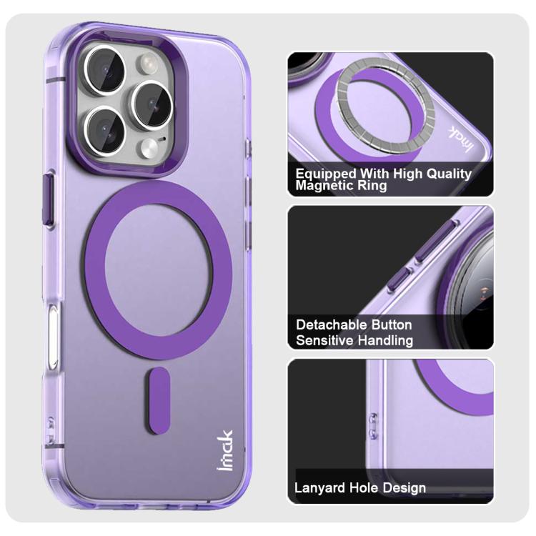 For iPhone 16 Pro IMAK Candy Series Shockproof MagSafe Phone Case(Purple) - iPhone 16 Pro Cases by imak | Online Shopping UK | buy2fix