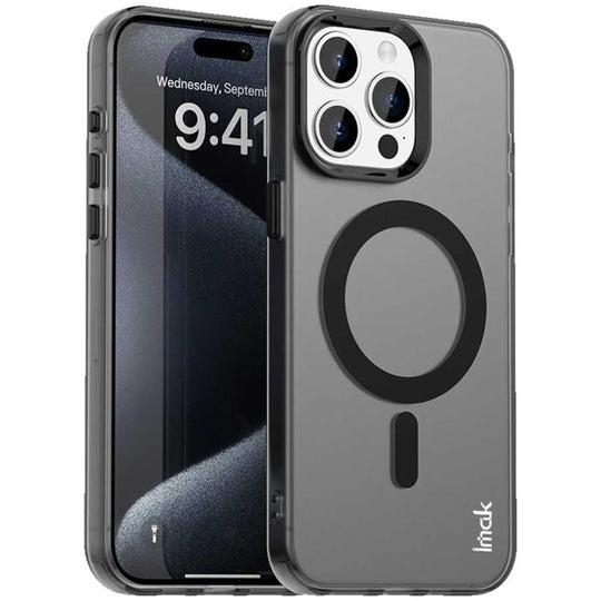 For iPhone 15 Pro Max IMAK Candy Series Shockproof MagSafe Phone Case(Black)