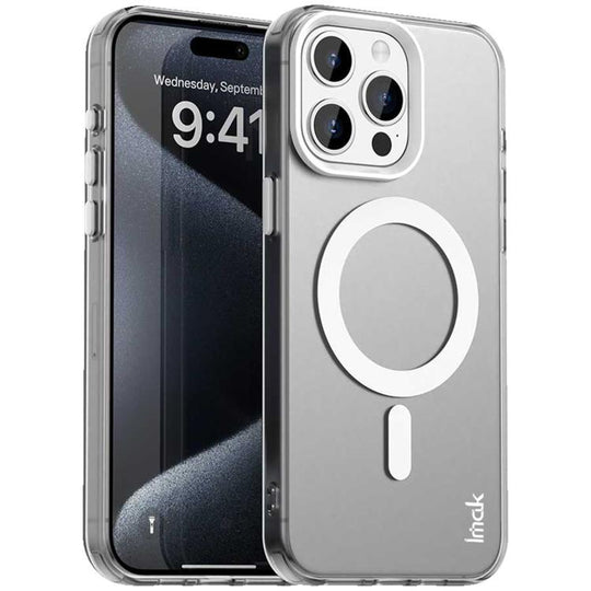 For iPhone 15 Pro Max IMAK Candy Series Shockproof MagSafe Phone Case(White)