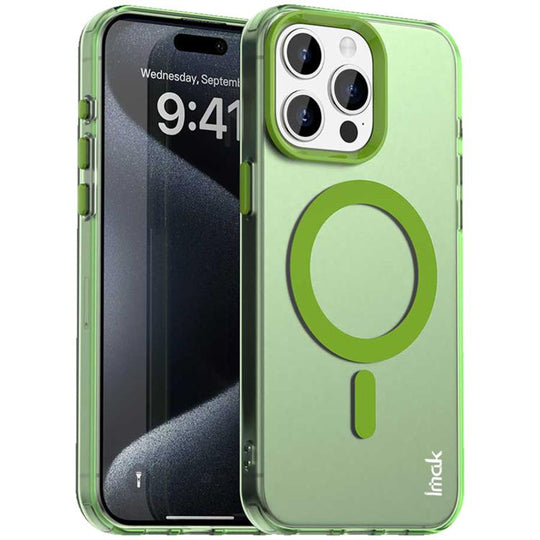 For iPhone 15 Pro Max IMAK Candy Series Shockproof MagSafe Phone Case(Green)