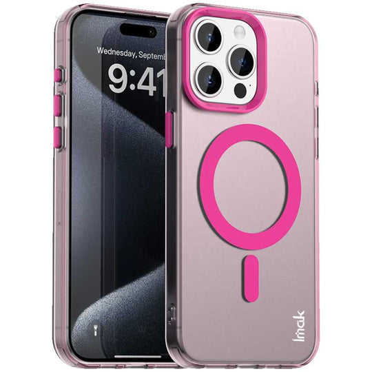 For iPhone 15 Pro Max IMAK Candy Series Shockproof MagSafe Phone Case(Red)