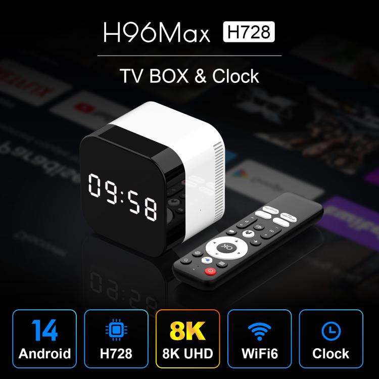 H96Max 8K UHD Android 14 Smart TV Box with Remote Control, 4GB+32GB, Allwinner H728 Octa-Core(EU Plug) - Others by buy2fix | Online Shopping UK | buy2fix
