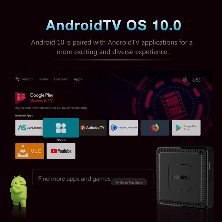 Q7 4K UHD Android 10 Smart TV Box with Remote Control, 2GB+8GB, Allwinner H313 Quad-Core(EU Plug) - Others by buy2fix | Online Shopping UK | buy2fix