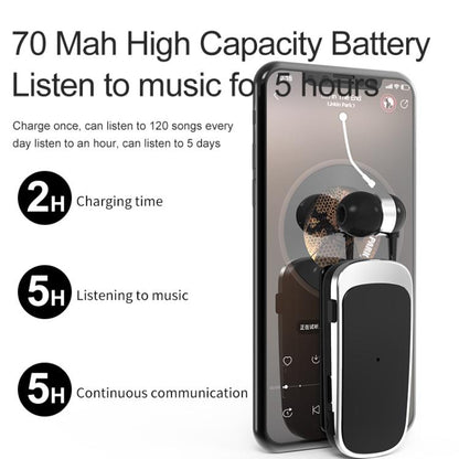 K52 Business Lavalier Retractable Cable Bluetooth Earphone(Black) - Bluetooth Earphone by buy2fix | Online Shopping UK | buy2fix