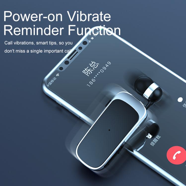 K52 Business Lavalier Retractable Cable Bluetooth Earphone(Black Silver) - Bluetooth Earphone by buy2fix | Online Shopping UK | buy2fix