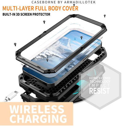 For iPhone 16e Sliding Camera IP68 Waterproof Holder Phone Case(Black) - iPhone 16e Cases by buy2fix | Online Shopping UK | buy2fix