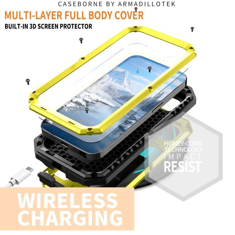 For iPhone 16e Sliding Camera IP68 Waterproof Holder Phone Case(Yellow) - iPhone 16e Cases by buy2fix | Online Shopping UK | buy2fix