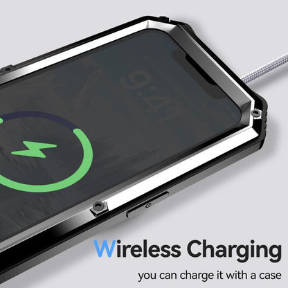 For iPhone 16e IP68 Waterproof Dustproof Shockproof Holder Phone Case(Silver) - iPhone 16e Cases by buy2fix | Online Shopping UK | buy2fix