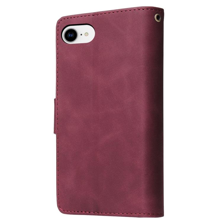 For iPhone 16e Multifunctional Multi-Card Wallet Phone Leather Case(Wine Red) - iPhone 16e Cases by buy2fix | Online Shopping UK | buy2fix