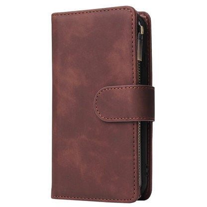 For iPhone 16e Multifunctional Multi-Card Wallet Phone Leather Case(Coffee) - iPhone 16e Cases by buy2fix | Online Shopping UK | buy2fix