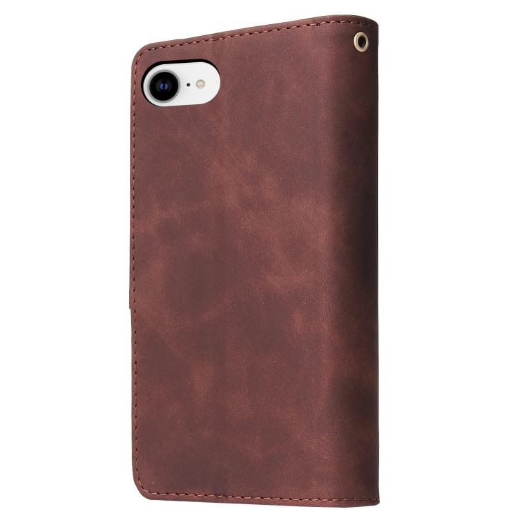 For iPhone 16e Multifunctional Multi-Card Wallet Phone Leather Case(Coffee) - iPhone 16e Cases by buy2fix | Online Shopping UK | buy2fix