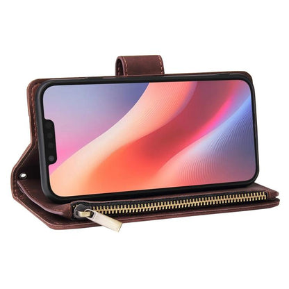 For iPhone 16e Multifunctional Multi-Card Wallet Phone Leather Case(Coffee) - iPhone 16e Cases by buy2fix | Online Shopping UK | buy2fix