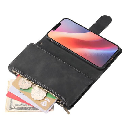 For iPhone 16e Multifunctional Multi-Card Wallet Phone Leather Case(Black) - iPhone 16e Cases by buy2fix | Online Shopping UK | buy2fix