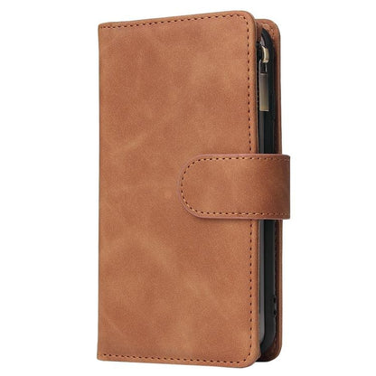 For iPhone 16e Multifunctional Multi-Card Wallet Phone Leather Case(Brown) - iPhone 16e Cases by buy2fix | Online Shopping UK | buy2fix