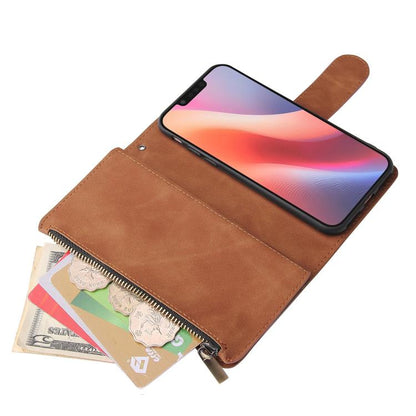 For iPhone 16e Multifunctional Multi-Card Wallet Phone Leather Case(Brown) - iPhone 16e Cases by buy2fix | Online Shopping UK | buy2fix