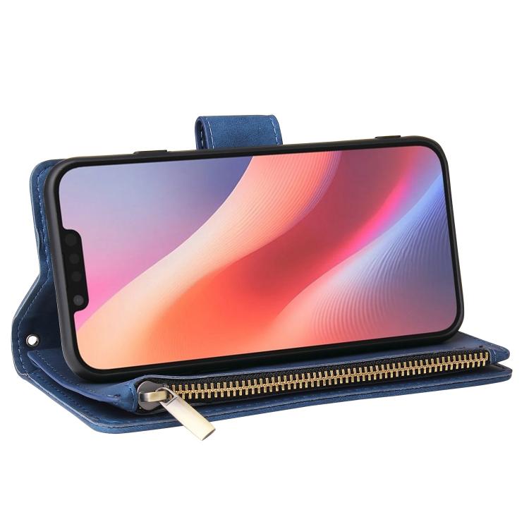 For iPhone 16e Multifunctional Multi-Card Wallet Phone Leather Case(Dark Blue) - iPhone 16e Cases by buy2fix | Online Shopping UK | buy2fix